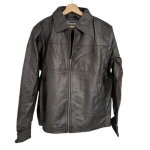 Desired Jackets Slit Pocket Black Leather Jacket L